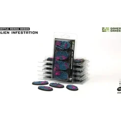 Shop All*Battle Ready Bases - Alien Infestation: Oval 60mm (x4) LTG GSG-GGB-AIO60 - Miniature Marvels: Airplane Models & Painted Dice