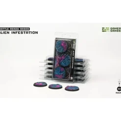 Shop All*Battle Ready Bases - Alien Infestation: Round 50mm (x3) LTG GSG-GGB-AIR50 - Miniature Marvels: Airplane Models & Painted Dice