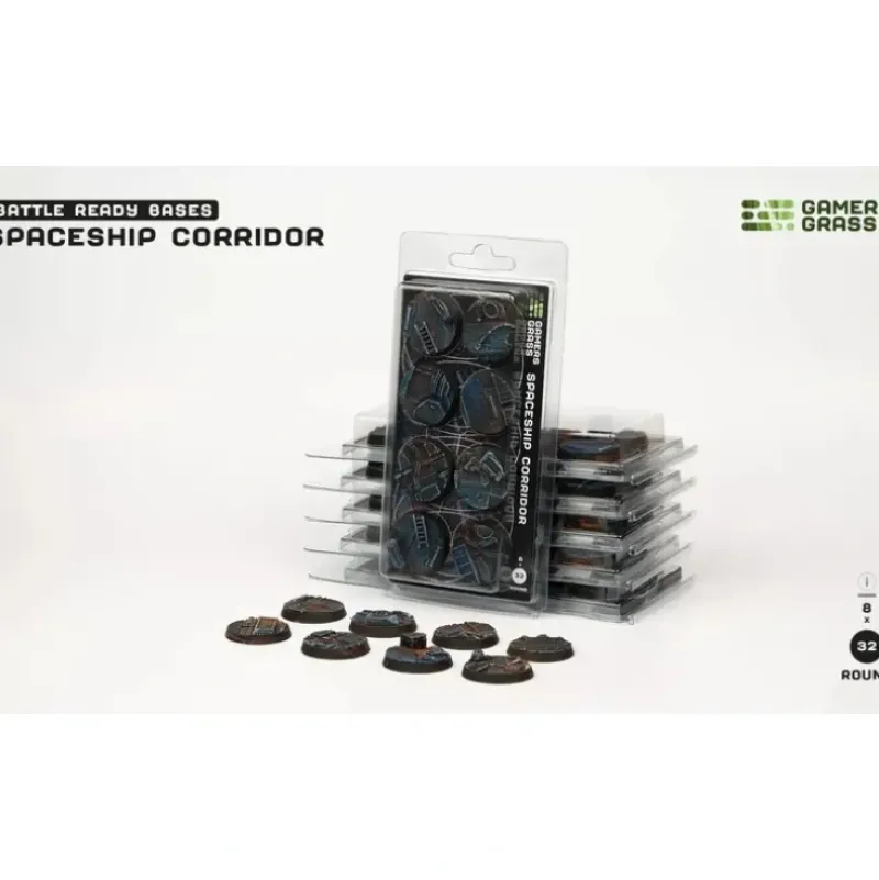 Shop All*Battle Ready Bases - Spaceship Corridor: Round 32mm (x8) LTG GSG-GGB-SPR32 - Miniature Marvels: Airplane Models & Painted Dice