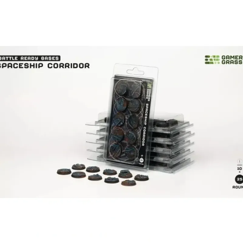 Shop All*Battle Ready Bases - Spaceship Corridor: Round 25mm (x10) LTG GSG-GGB-SPR25 - Miniature Marvels: Airplane Models & Painted Dice