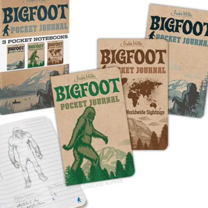 Egpull<BIGFOOT 3PK Sasquatch Pocket Journal Notebook Diary Sketchbooks - Archie McPhee - Miniature Marvels: Airplane Models & Painted Dice