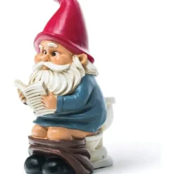 Egpull<BigMouth Inc. Gnome on a Throne Garden Gnome - Outdoor / Indoor Funny Statue - Miniature Marvels: Airplane Models & Painted Dice