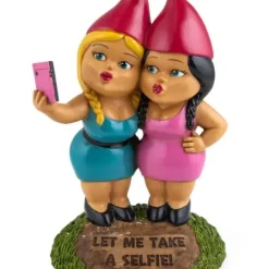 Egpull<BigMouth Inc. The Selfie Sisters Garden Gnome - Outdoor Statue Sculpture - Miniature Marvels: Airplane Models & Painted Dice