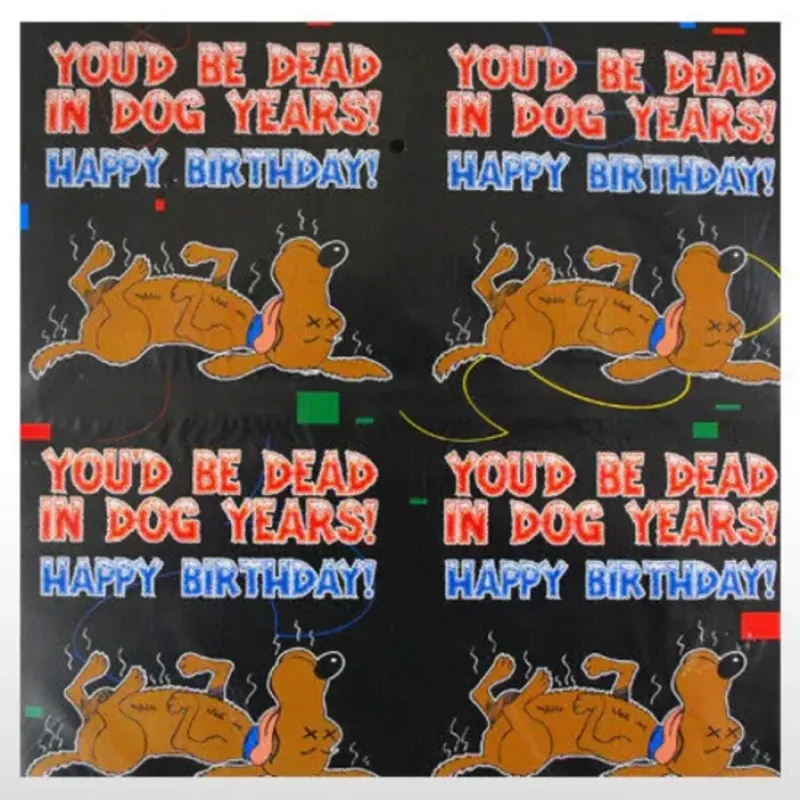 Egpull<Birthday Wrapping Paper Gag Joke - In dog years you'd be DEAD - Miniature Marvels: Airplane Models & Painted Dice