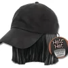 Egpull<Black Hair Hat Combo ~ Halloween Wig Prop Costume - One size fits all! - Miniature Marvels: Airplane Models & Painted Dice