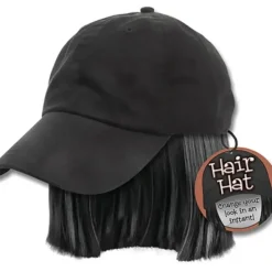 Egpull<Black Hair Hat Combo ~ Halloween Wig Prop Costume - One size fits all! - Miniature Marvels: Airplane Models & Painted Dice