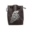 Shop All*Black Leather Lite Wolf Design Self-Standing Large Dice Bag ERD 548 - Miniature Marvels: Airplane Models & Painted Dice