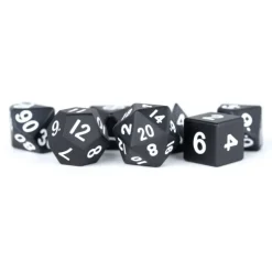 Dice<Black 16mm Polyhedral Dice Set MET 004 - Miniature Marvels: Airplane Models & Painted Dice