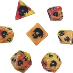 Shop All*Black Oak Workshop - Black Death - Cinderskull 7 Set of Dice - Miniature Marvels: Airplane Models & Painted Dice