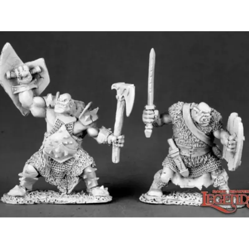 Miniature<Black Orc Warriors (2): Dark Heaven Legends RPR 03489 - Miniature Marvels: Airplane Models & Painted Dice