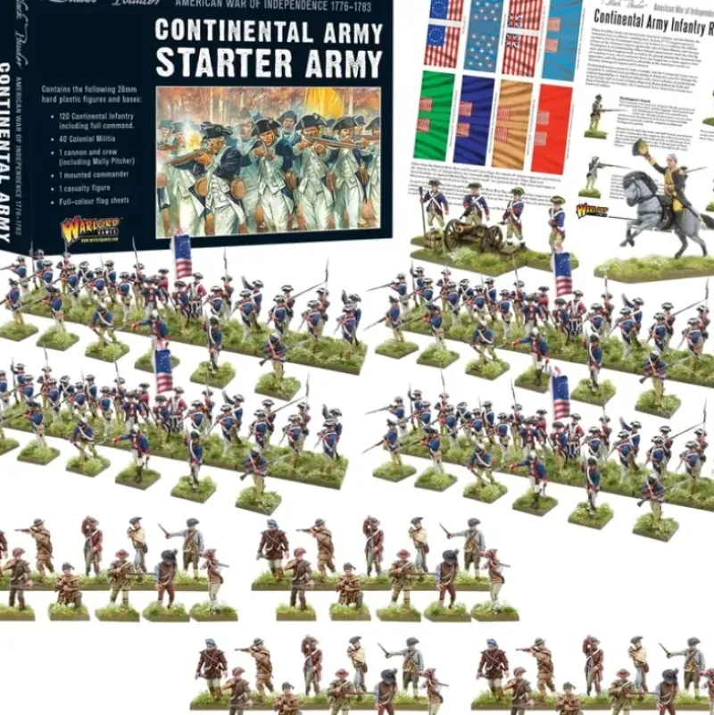 Shop All*Black Powder - American War of Independence: Continental Army Starter Set - Miniature Marvels: Airplane Models & Painted Dice
