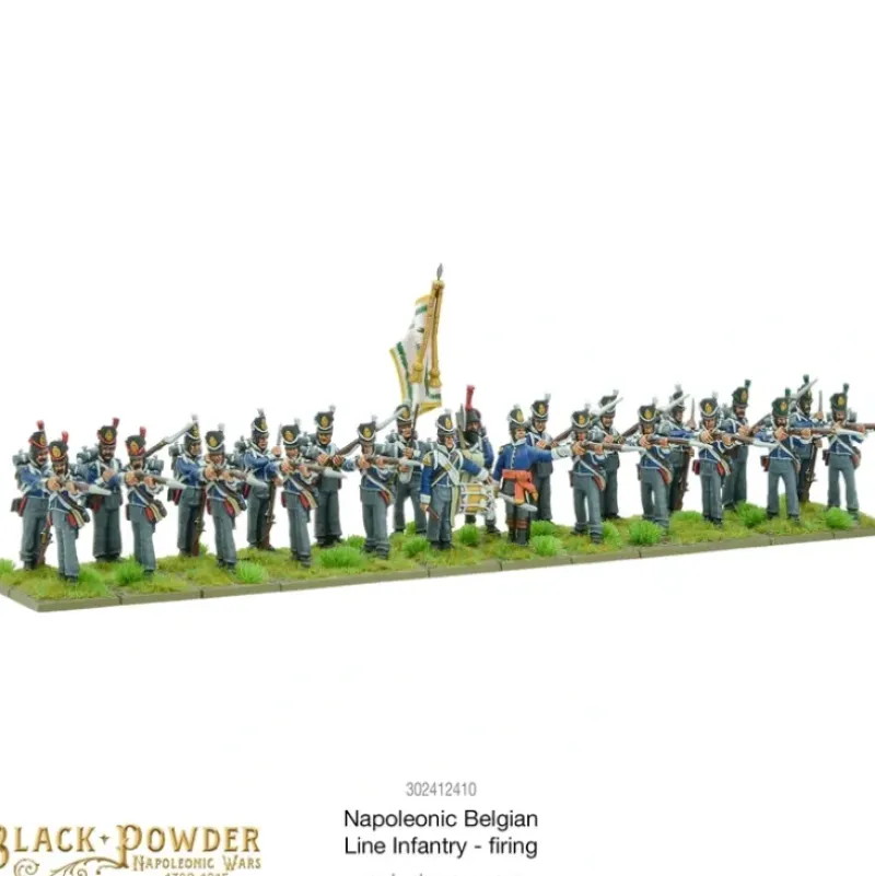 Shop All*Black Powder - Napoleonic Belgians: Line Infantry Firing - Miniature Marvels: Airplane Models & Painted Dice