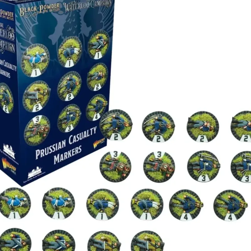 Shop All*Black Powder Epic Battles - Waterloo: Prussian Casualty Markers - Miniature Marvels: Airplane Models & Painted Dice