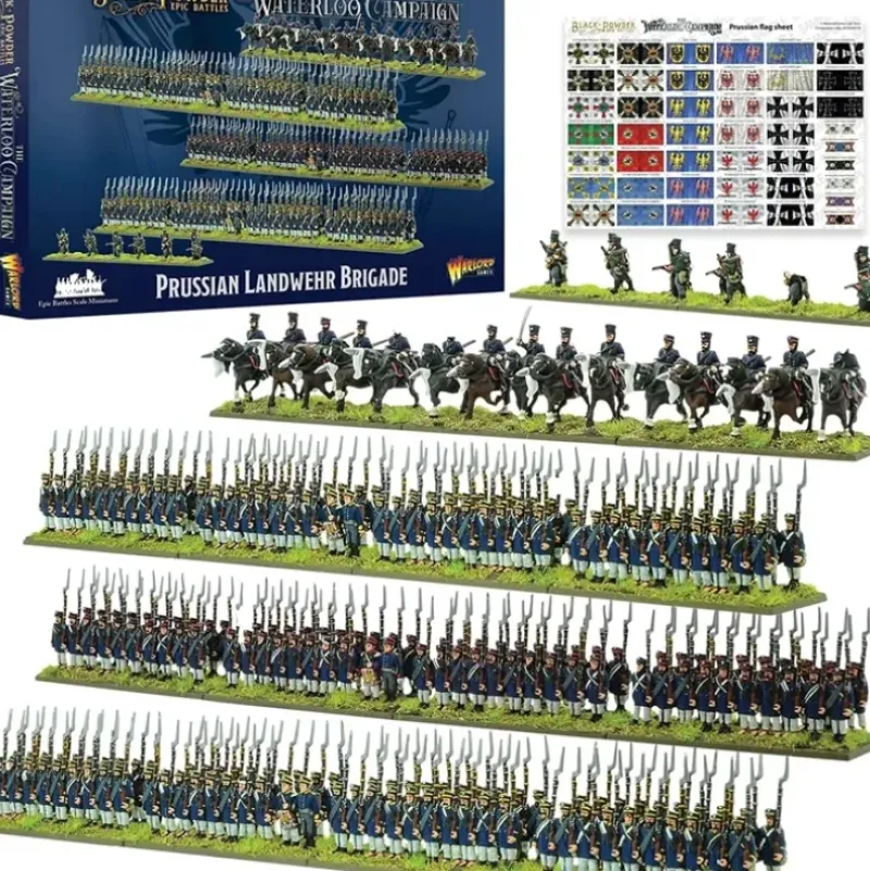 Shop All*Black Powder Epic Battles - Waterloo: Prussian Landwehr Brigade - Miniature Marvels: Airplane Models & Painted Dice
