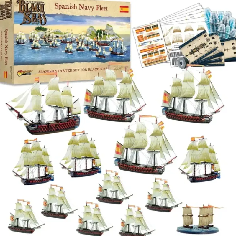 Shop All*Black Seas - Spanish Fleet: Spanish Navy Fleet (1770 - 1830) - Miniature Marvels: Airplane Models & Painted Dice