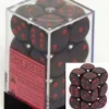 Dice<Black with Red: Opaque 12d6 16mm Dice Set CHX 25618 - Miniature Marvels: Airplane Models & Painted Dice