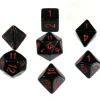 Dice<Black with Red: Opaque Polyhedral Dice Set (7's) CHX 25418 - Miniature Marvels: Airplane Models & Painted Dice