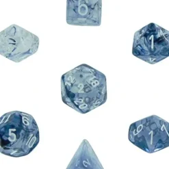 Dice<Black with White: Nebula Polyhedral Dice Set (7's) CHX 27408 - Miniature Marvels: Airplane Models & Painted Dice