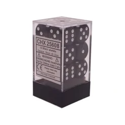 Dice<Black with White: Opaque 12d6 16mm Dice Set CHX 25608 - Miniature Marvels: Airplane Models & Painted Dice
