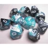 Dice<Black-Shell / White: Gemini d10 Dice Set (10's) CHX 26246 - Miniature Marvels: Airplane Models & Painted Dice