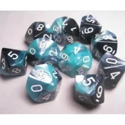 Dice<Black-Shell / White: Gemini d10 Dice Set (10's) CHX 26246 - Miniature Marvels: Airplane Models & Painted Dice