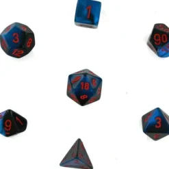 Dice<Black-Starlight / Red: Gemini Polyhedral Dice Set (7's) CHX 26458 - Miniature Marvels: Airplane Models & Painted Dice