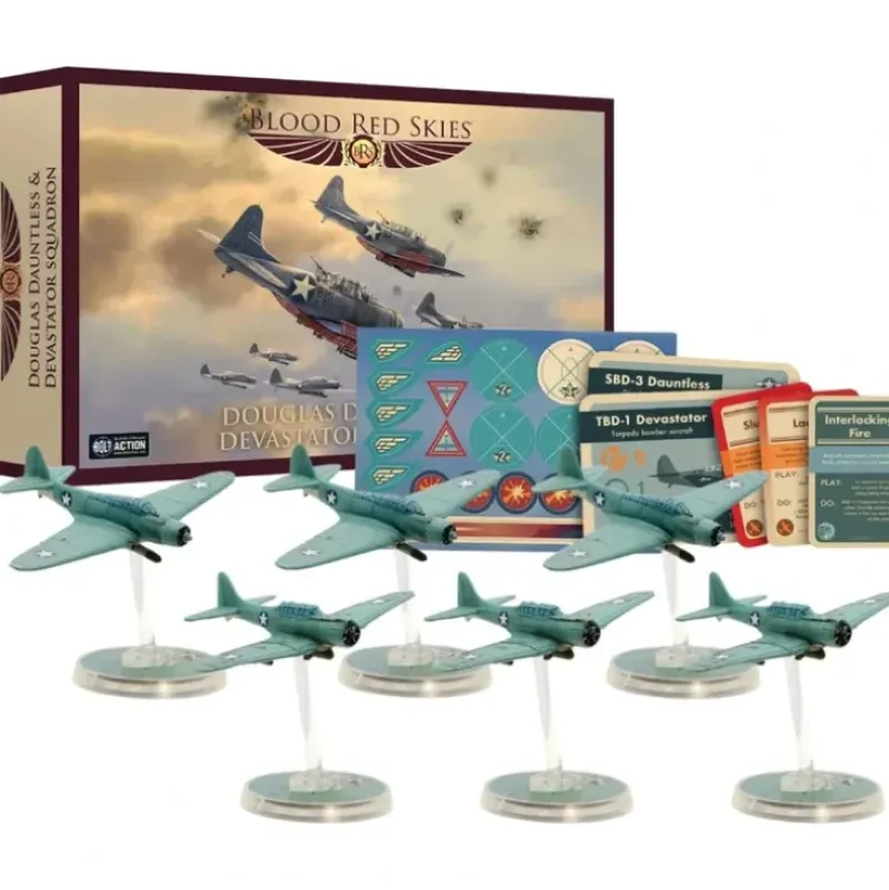 Shop All*Blood Red Skies - US Air Forces: Douglas Dauntless & Devastator Squadron - Miniature Marvels: Airplane Models & Painted Dice