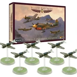 Shop All*Blood Red Skies - US Air Force: Curtiss P-40 Warhawk Squadron - Miniature Marvels: Airplane Models & Painted Dice