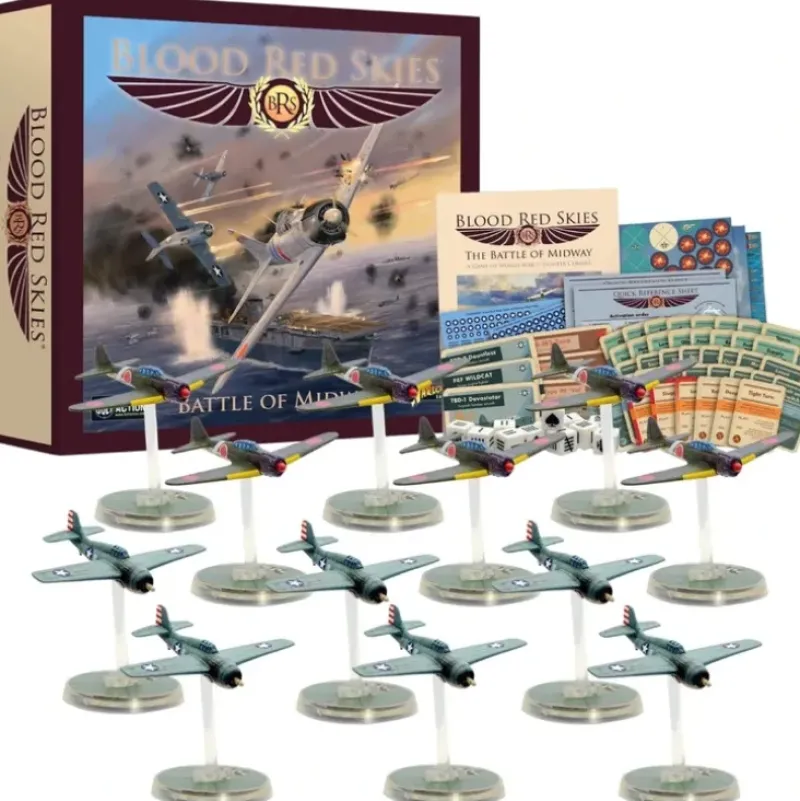 Shop All*Blood Red Skies: The Battle of Midway Starter Set - Miniature Marvels: Airplane Models & Painted Dice