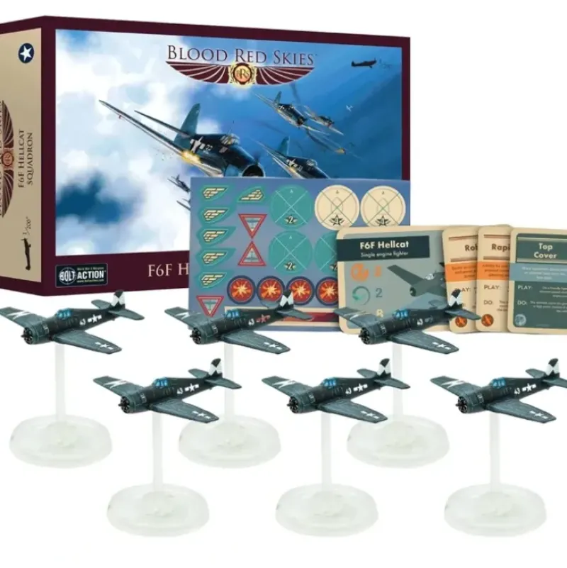 Shop All*Blood Red Skies- US Air Forces: F6F Hellcat Squadron - Miniature Marvels: Airplane Models & Painted Dice