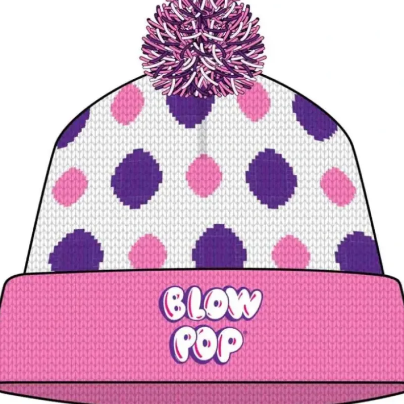 Egpull<BLOW POP Candy Pom Pom Beanie Hat - Pink Retro Trendy Skater Winter Soft Cap - Miniature Marvels: Airplane Models & Painted Dice