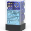 Dice<Blue / Gold: Vortex 12d6 16mm Dice Block CHX 27636 - Miniature Marvels: Airplane Models & Painted Dice