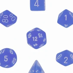 Dice<Blue / White: Frosted Polyhedral Dice Set (7's) CHX 27406 - Miniature Marvels: Airplane Models & Painted Dice