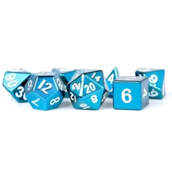 Dice<Blue 16mm Polyhedral Dice Set MET 012 - Miniature Marvels: Airplane Models & Painted Dice