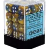 Dice<Blue-Gold / White: Gemini 36d6 12mm Dice Block CHX 26822 - Miniature Marvels: Airplane Models & Painted Dice