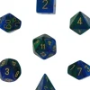 Dice<Blue-Green / Gold: Gemini Polyhedral Dice Set (7's) CHX 26436 - Miniature Marvels: Airplane Models & Painted Dice