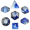 Dice<Blue-Steel with White: Gemini Polyhedral Dice Set (7's) CHX 26423 - Miniature Marvels: Airplane Models & Painted Dice