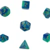 Dice<Blue-Teal / Gold: Gemini Polyhedral Dice Set (7's) CHX 26459 - Miniature Marvels: Airplane Models & Painted Dice