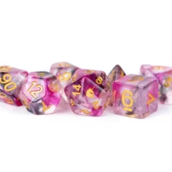 Dice<Blushing Steel 16mm Poly Dice Set MET 705 - Miniature Marvels: Airplane Models & Painted Dice