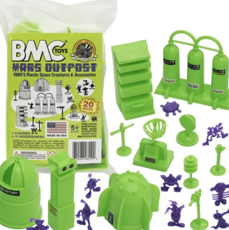 Airplane Model*BMC Toys 48559 Sci Fi Mars Outpost Space Accessory Set - Miniature Marvels: Airplane Models & Painted Dice