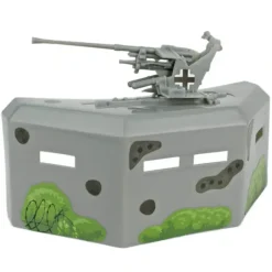 Airplane Model*BMC Toys 49997 WWII Pillbox Bunker with Flak Defense Gun - Miniature Marvels: Airplane Models & Painted Dice