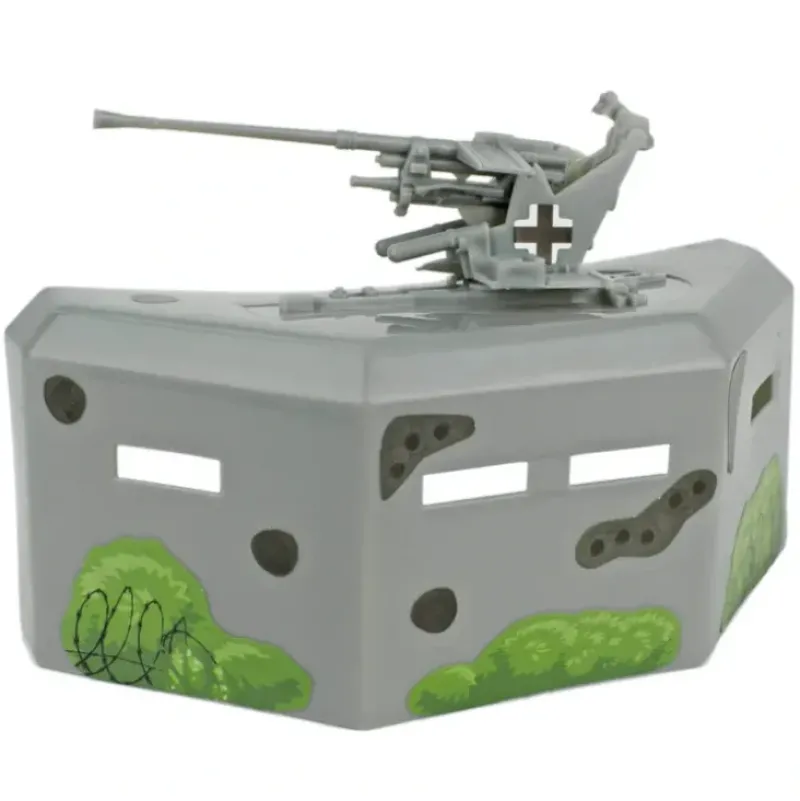 Airplane Model*BMC Toys 49997 WWII Pillbox Bunker with Flak Defense Gun - Miniature Marvels: Airplane Models & Painted Dice
