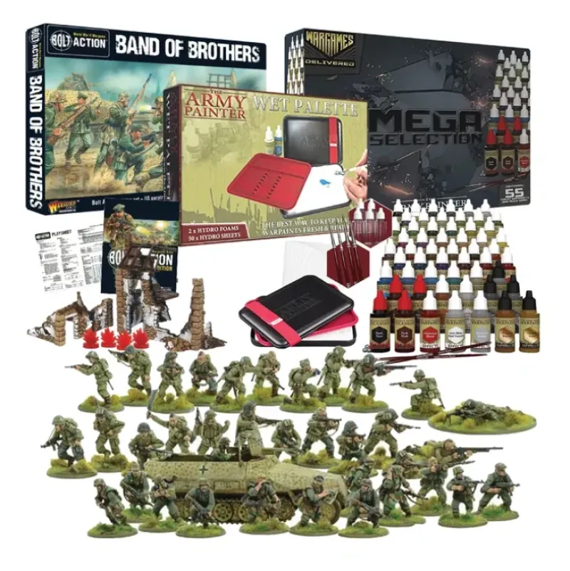 Shop All*Bolt Action - Band of Brothers & Mega Selection Bundle - Miniature Marvels: Airplane Models & Painted Dice