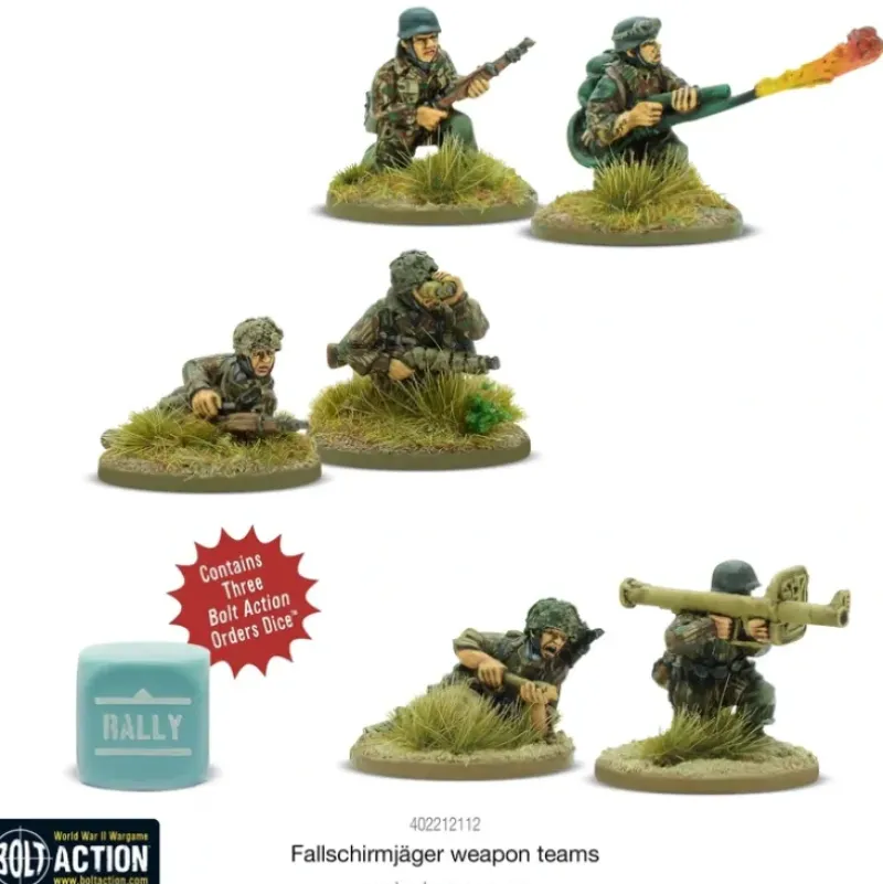 Shop All*Bolt Action - Germany: Fallschirmjger Weapons Teams - Miniature Marvels: Airplane Models & Painted Dice