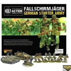 Shop All*Bolt Action - Germany: Fallschirmjger German Army Starter Set + Digital Guide: Armies of Germany 2nd Edition - Miniature Marvels: Airplane Models & Painted Dice