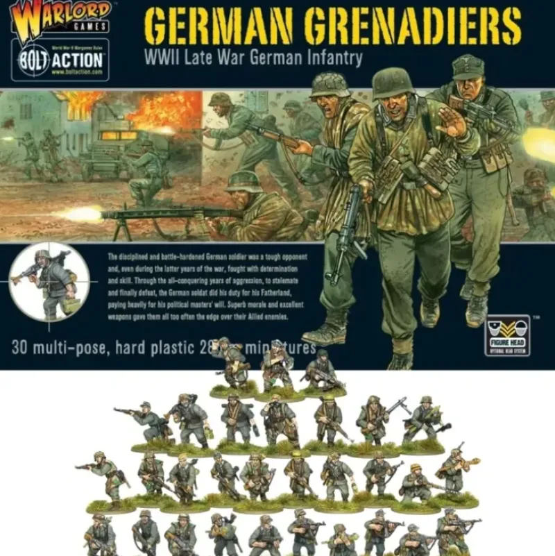 Shop All*Bolt Action - Germany: German Grenadiers WWII Late War Infantry - Miniature Marvels: Airplane Models & Painted Dice