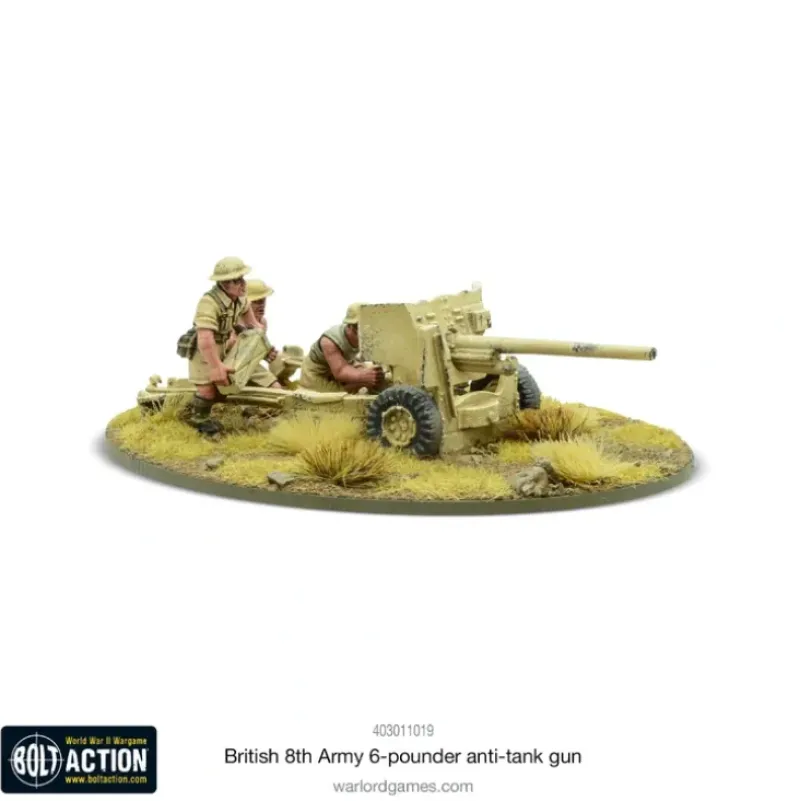 Shop All*Bolt Action - Great Britain: 8th Army 6 pounder ATG - Miniature Marvels: Airplane Models & Painted Dice