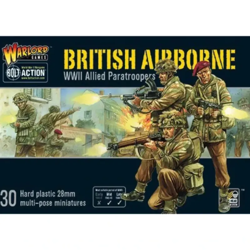 Shop All*Bolt Action - Great Britain: British Airborne Set + Digital Guide: Market Garden - Miniature Marvels: Airplane Models & Painted Dice