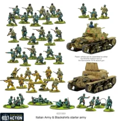 Shop All*Bolt Action - Italy: Italian Army & Blackshirts Starter Army - Miniature Marvels: Airplane Models & Painted Dice