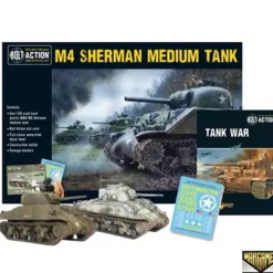 Shop All*Bolt Action - Tank War: M4 Sherman Medium Tank + Digital Guide - Miniature Marvels: Airplane Models & Painted Dice